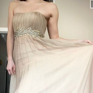 La Femme Long Strapless Dress